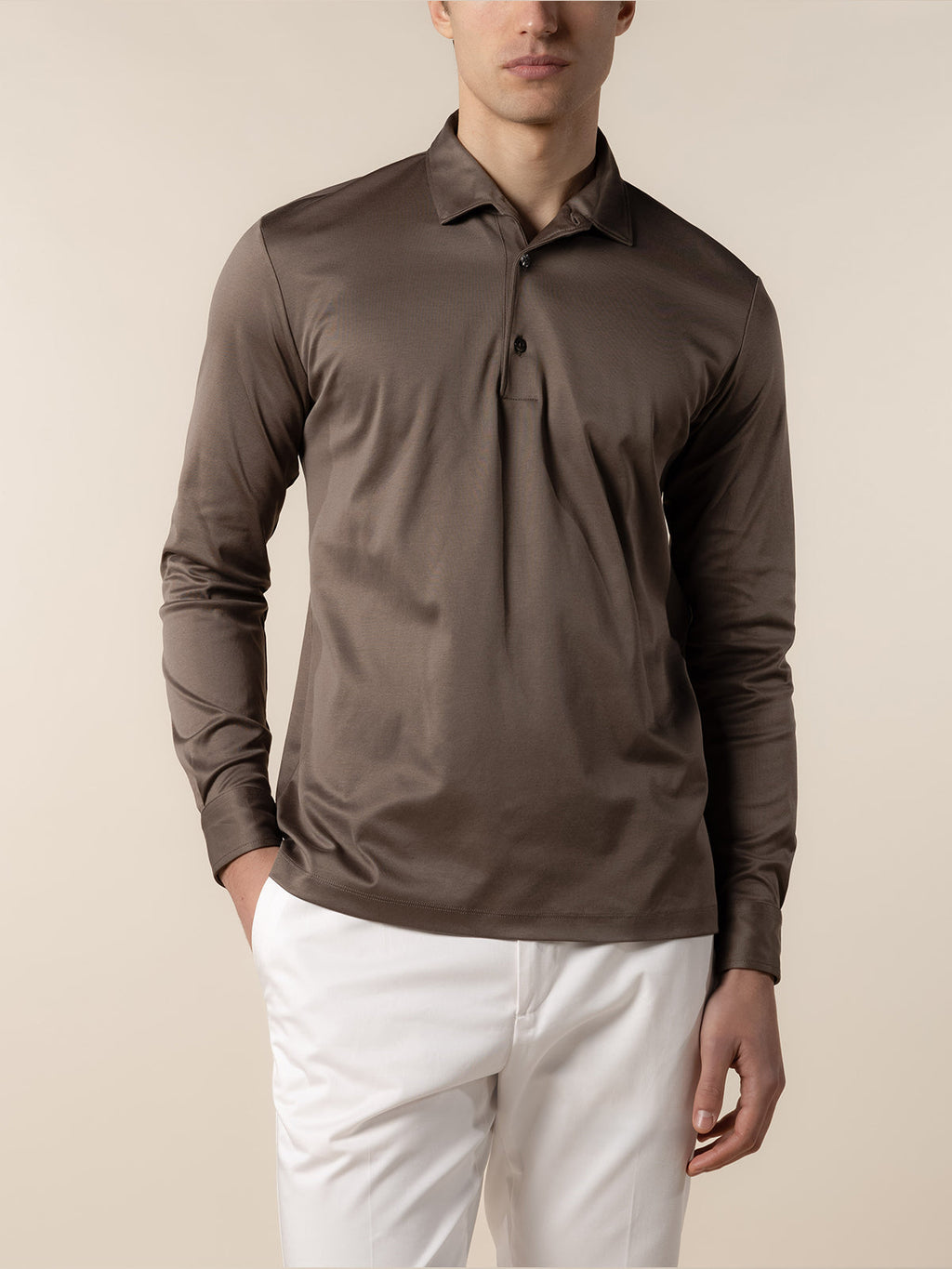 AUR1 Longsleeve Polo Ash Grey