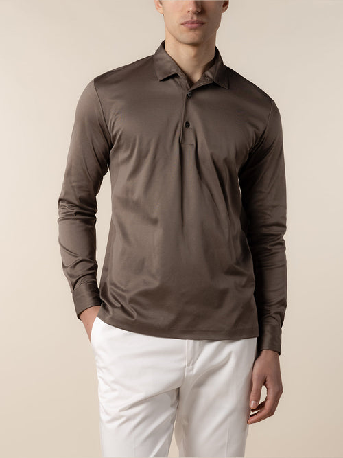 AUR1 Longsleeve Polo Ash Grey