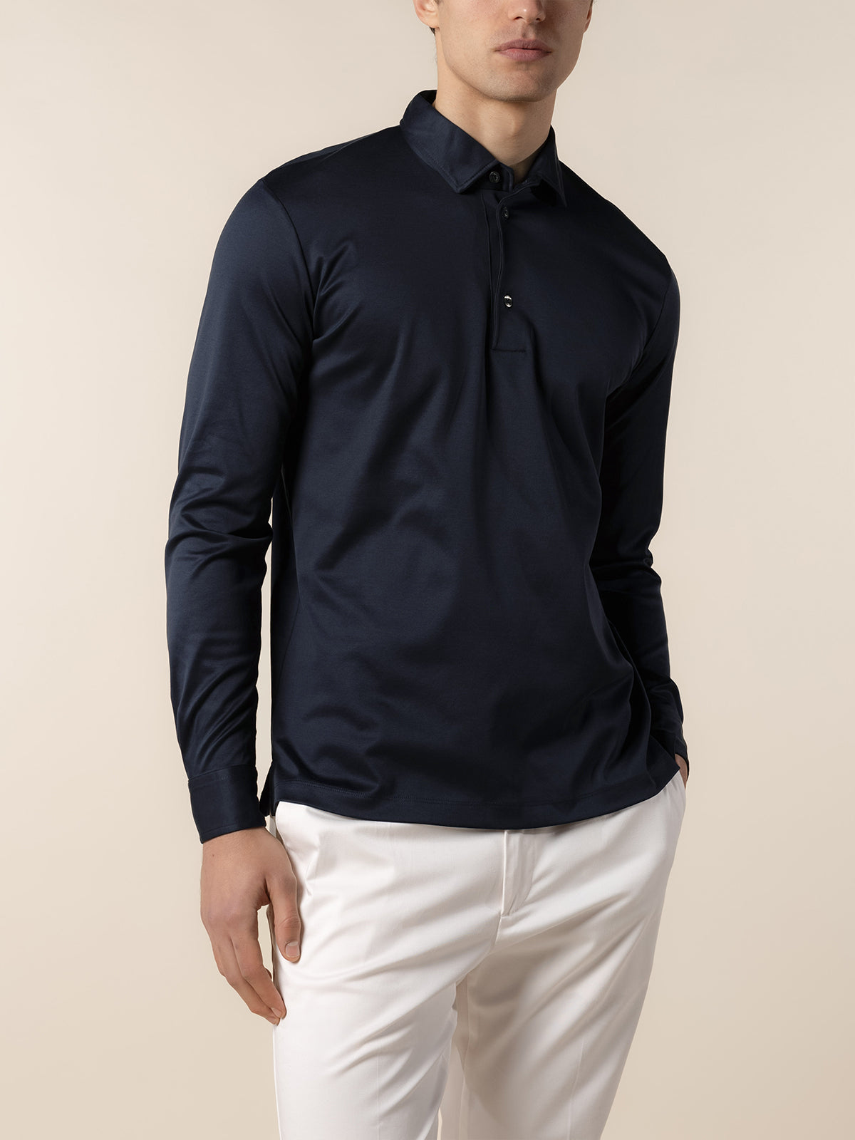 AUR1 Longsleeve Polo Navy