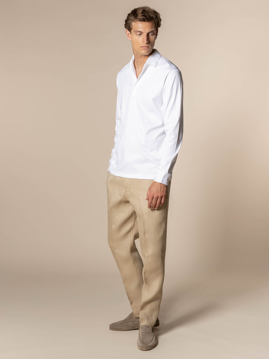 AUR1 Longsleeve Polo White