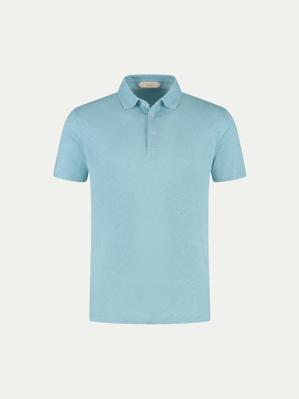 Blue Turquoise Linen Polo Shirt